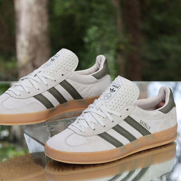 Adidas Gazelle Indoor White Olive Strata - Picture 12 of 15